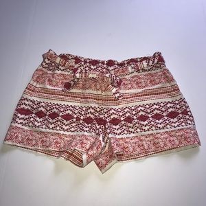 LOFT Ann Taylor red and white printed shorts
